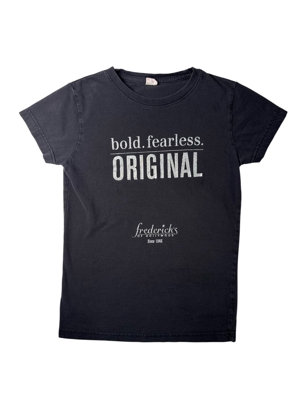Frederick’s of Hollywood "Bold. Fearless. Original” Black Graphic Tee